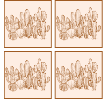 Texture coaster cactus variety illustration - TenStickers