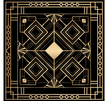 Texture coaster geometric design with gold accents - TenStickers