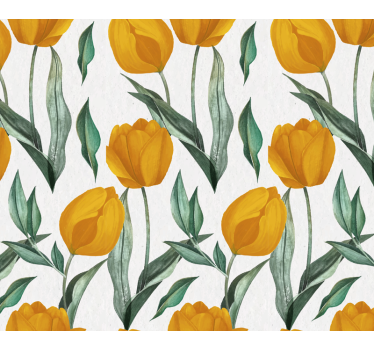 Texture coaster yellow tulip patterned design - TenStickers