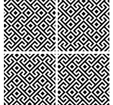 Texture coaster geometric black and white design - TenStickers