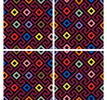 Texture coaster colorful geometric design - TenStickers