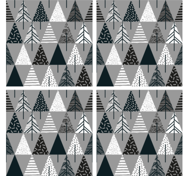Texture coaster geometric tree design - TenStickers