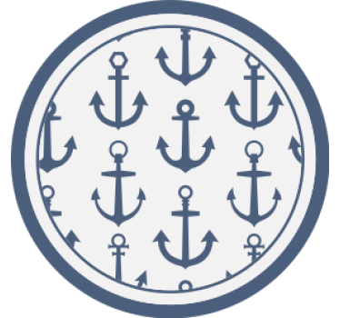 Texture coaster nautical anchor design - TenStickers