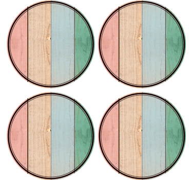 Colorful wooden planks texture coaster - TenStickers