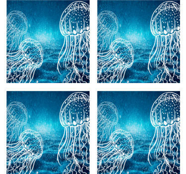 Texture coaster with elegant jellyfish design - TenStickers