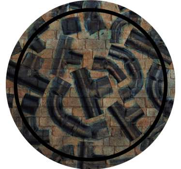 Pipes and blocks pattern texture coaster - TenStickers