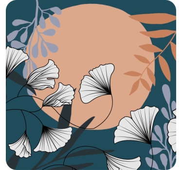 Modern coasters with floral ginkgo design - TenStickers
