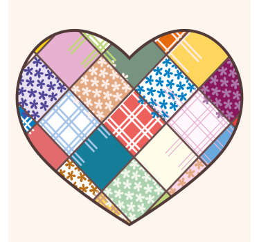 Texture coaster with patchwork heart design - TenStickers