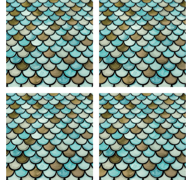 Texture coaster with scalloped layered design - TenStickers