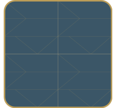 Texture coaster geometric design with gold trim - TenStickers