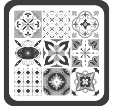 Texture coaster with geometric floral designs - TenStickers