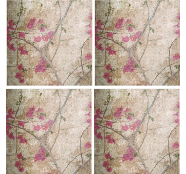 Texture coaster with textured floral motif - TenStickers