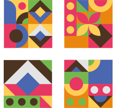 Texture coaster colorful geometric designs - TenStickers