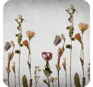 Texture coaster dried floral design - TenStickers