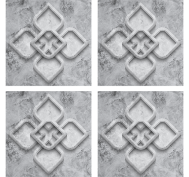 Texture coaster elaborate grey motif - TenStickers