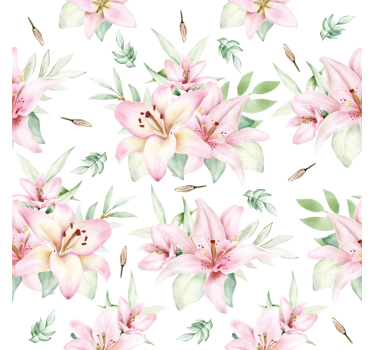 Texture coaster floral design with lilies - TenStickers