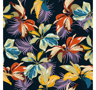 Texture coaster with colorful leaf design - TenStickers