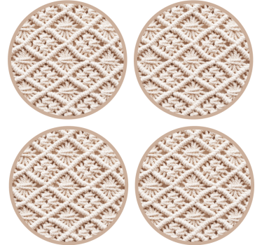 Texture coaster with detailed crochet design - TenStickers