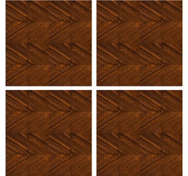 Chevron pattern wood texture coaster - TenStickers