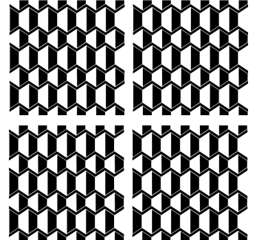 Geometric black and white motif texture coaster - TenStickers