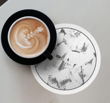 Abstract monochrome brushstrokes texture coaster - TenStickers
