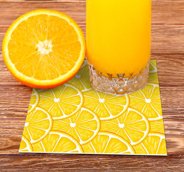 Citrus slice concept texture coaster - TenStickers