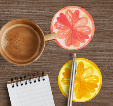 Citrus slice texture coaster - TenStickers
