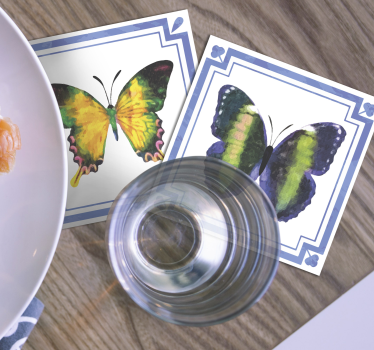 Colorful butterfly texture coaster - TenStickers