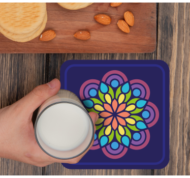 Colorful floral motif texture coaster - TenStickers