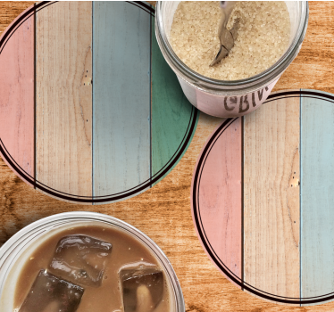 Colorful wooden planks texture coaster - TenStickers