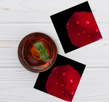 Dewy rose petal texture coaster - TenStickers