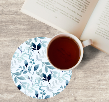 Floral leaf pattern texture coaster - TenStickers