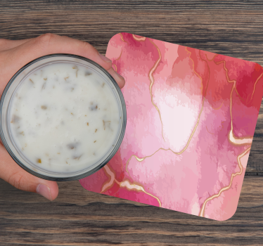 Flowing pink marble texture coaster - TenStickers