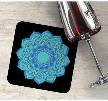 Intricate blue floral texture coaster - TenStickers