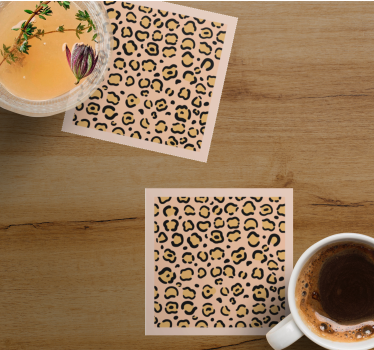 Leopard print motif texture coaster - TenStickers