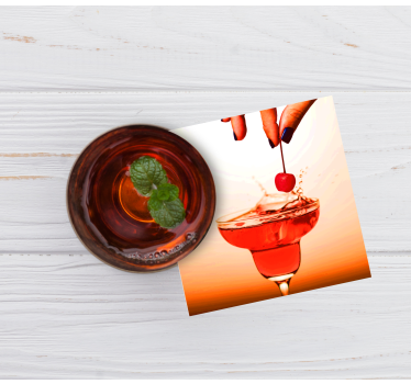 Modern coasters cherry splash cocktail delight - TenStickers