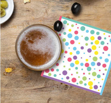 Modern coasters colorful polka dot design - TenStickers