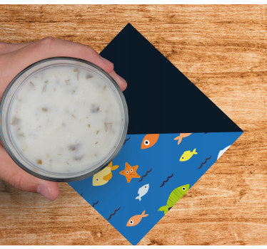 Modern coasters colorful underwater scene - TenStickers