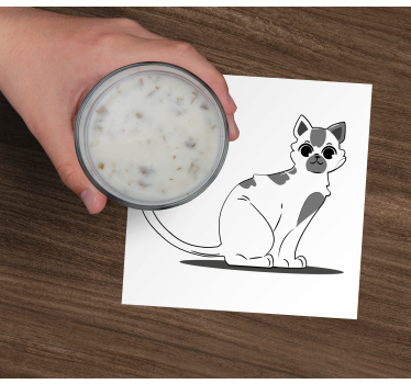 Modern coasters cute cat figurine - TenStickers