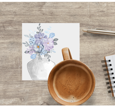Modern coasters floral arrangement in vase - TenStickers