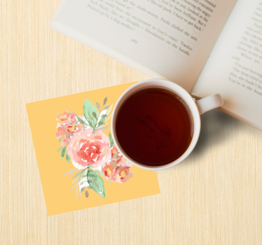 Modern coasters floral watercolor bouquet - TenStickers