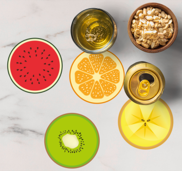 Modern coasters fruit slice coasters set - TenStickers