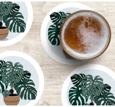 Modern coasters monstera plant design - TenStickers