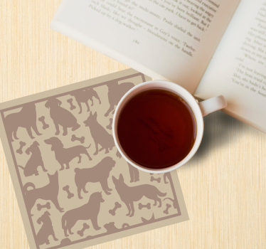 Modern coasters playful dog shapes - TenStickers