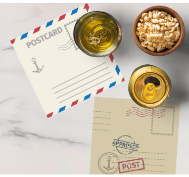 Modern coasters vintage postcard design - TenStickers