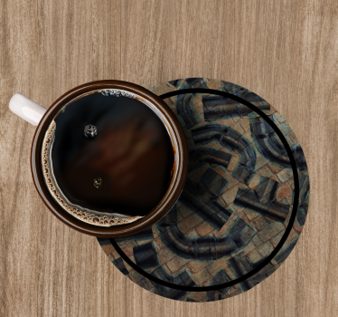 Pipes and blocks pattern texture coaster - TenStickers