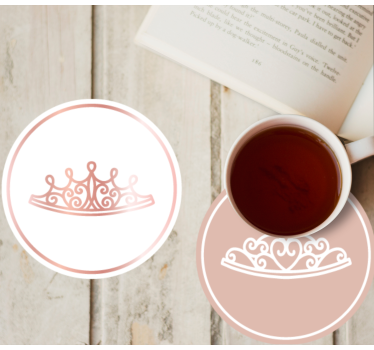 Rose gold princess modern drink coaster - TenStickers