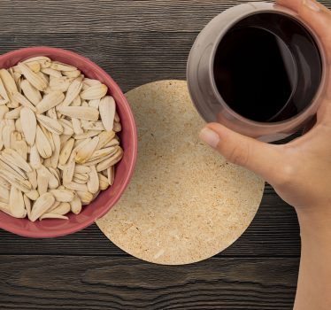 Round natural material texture coaster - TenStickers