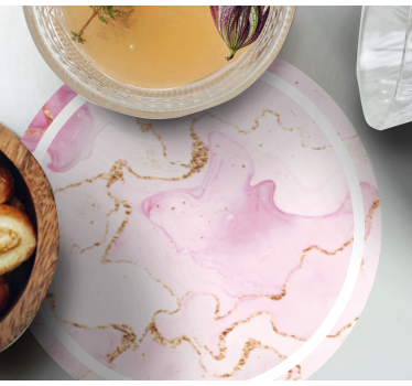 Soft marble pink design texture coaster - TenStickers