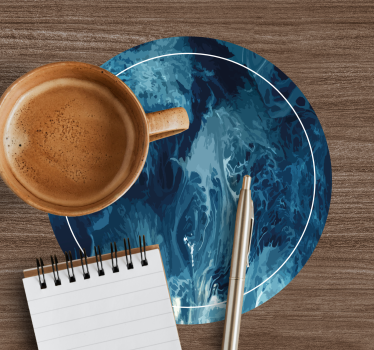 Texture coaster abstract blue swirl design - TenStickers